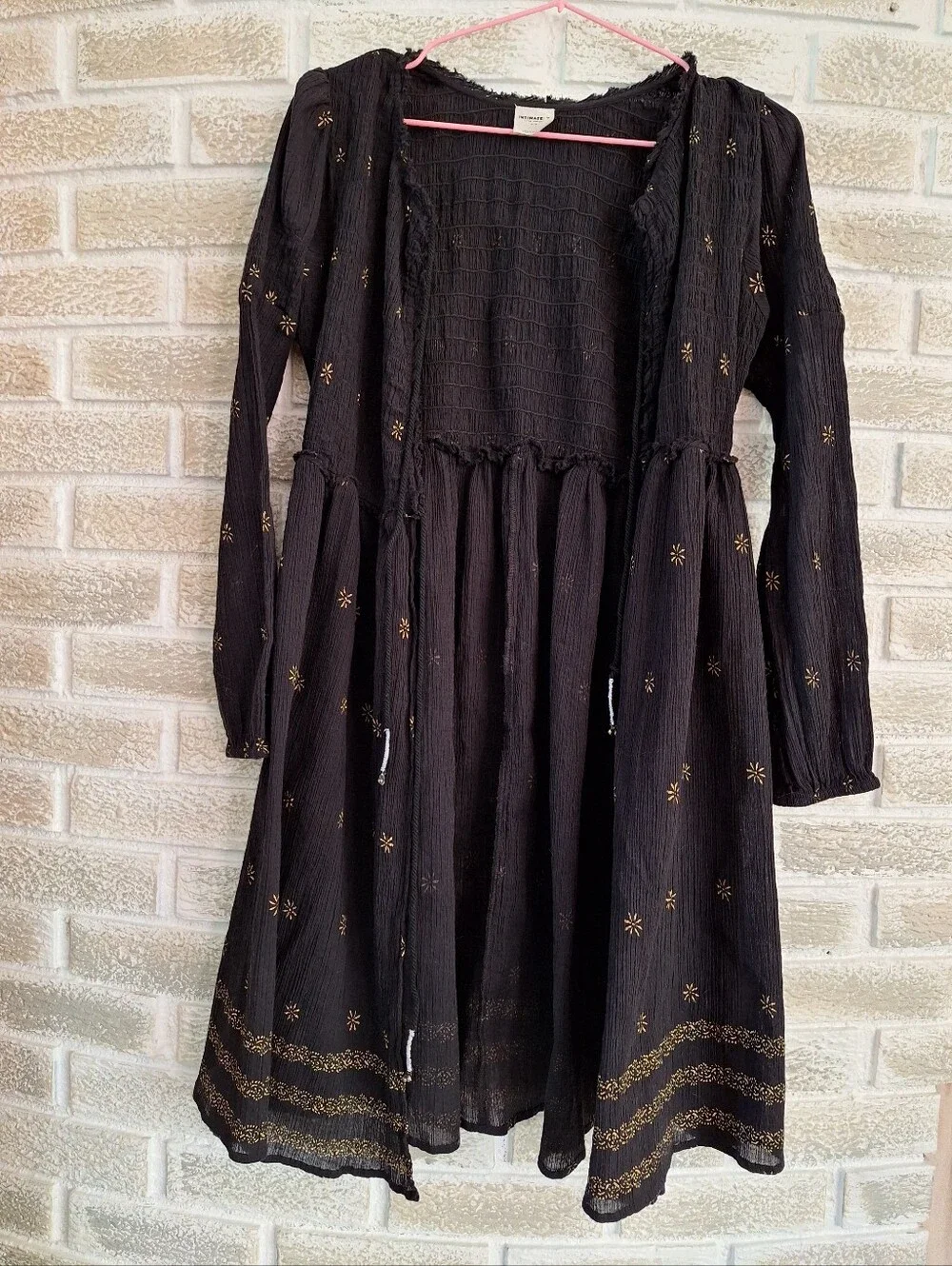 Free People Black Dress - Witchy Cottagecore Whimsigoth Summer Festival Size S - Picture 2 of 4